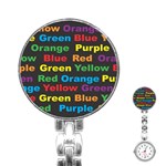 Red-yellow-blue-green-purple Stainless Steel Nurses Watch