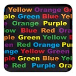 Red-yellow-blue-green-purple Square Glass Fridge Magnet (4 pack)