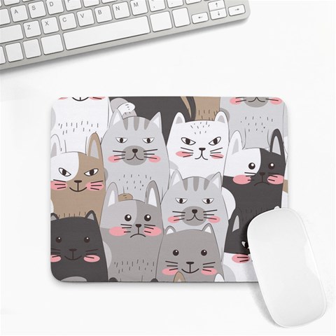 Cute Cats Seamless Pattern Small Mousepad from ArtsNow.com Front