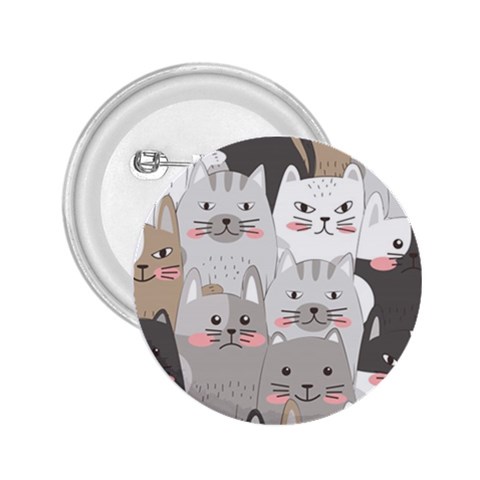 Cute Cats Seamless Pattern 2.25  Buttons from ArtsNow.com Front