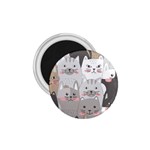 Cute Cats Seamless Pattern 1.75  Magnets