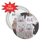 Cute Cats Seamless Pattern 2.25  Buttons (10 pack) 