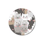 Cute Cats Seamless Pattern Magnet 3  (Round)