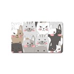 Cute Cats Seamless Pattern Magnet (Name Card)