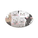 Cute Cats Seamless Pattern Sticker Oval (10 pack)