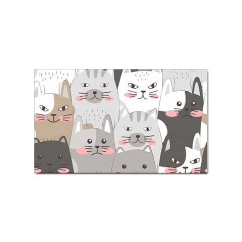 Cute Cats Seamless Pattern Sticker Rectangular (100 pack) from ArtsNow.com Front