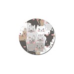 Cute Cats Seamless Pattern Golf Ball Marker (4 pack)