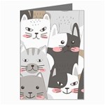 Cute Cats Seamless Pattern Greeting Cards (Pkg of 8)