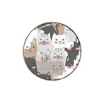 Cute Cats Seamless Pattern Hat Clip Ball Marker (4 pack)