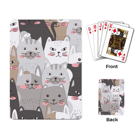 Cute Cats Seamless Pattern Playing Cards Single Design (Rectangle) from ArtsNow.com Back