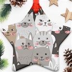 Cute Cats Seamless Pattern Star Ornament (Two Sides)