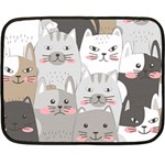 Cute Cats Seamless Pattern Two Sides Fleece Blanket (Mini)