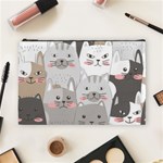 Cute Cats Seamless Pattern Cosmetic Bag (Large)