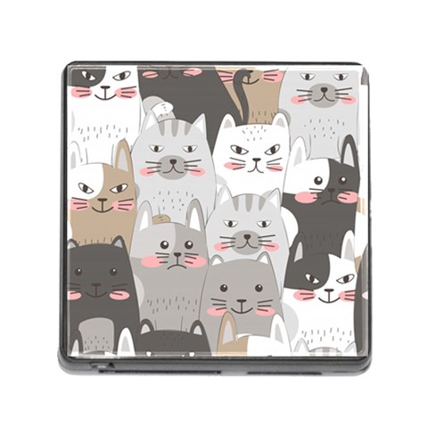 Cute Cats Seamless Pattern Memory Card Reader (Square 5 Slot) from ArtsNow.com Front