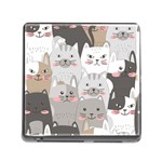 Cute Cats Seamless Pattern Memory Card Reader (Square 5 Slot)