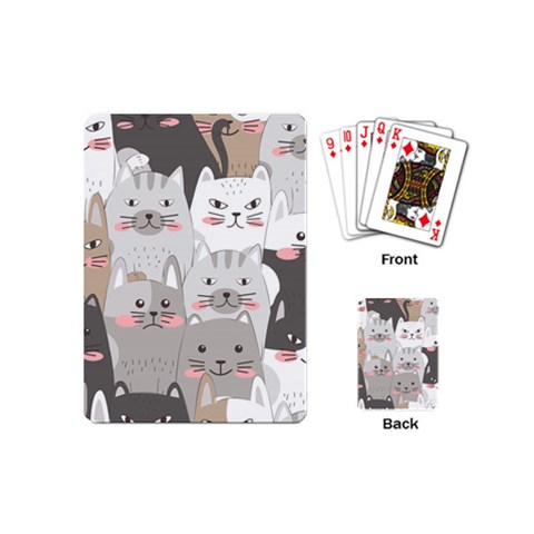 Cute Cats Seamless Pattern Playing Cards Single Design (Mini) from ArtsNow.com Back
