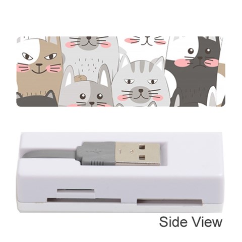 Cute Cats Seamless Pattern Memory Card Reader (Stick) from ArtsNow.com Front