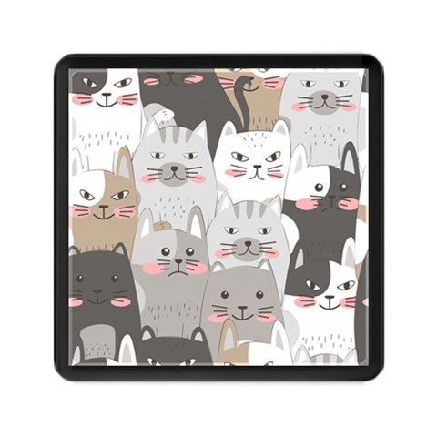 Cute Cats Seamless Pattern Memory Card Reader (Square) from ArtsNow.com Front