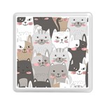 Cute Cats Seamless Pattern Memory Card Reader (Square)