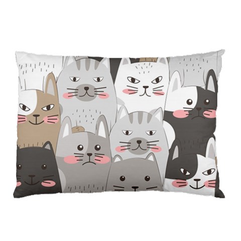 Cute Cats Seamless Pattern Pillow Case (Two Sides) from ArtsNow.com Front