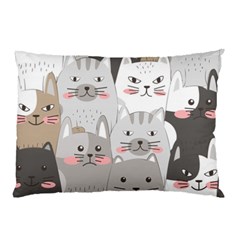 Cute Cats Seamless Pattern Pillow Case (Two Sides) from ArtsNow.com Front