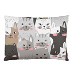 Cute Cats Seamless Pattern Pillow Case (Two Sides)