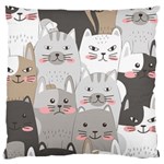 Cute Cats Seamless Pattern Large Cushion Case (Two Sides)