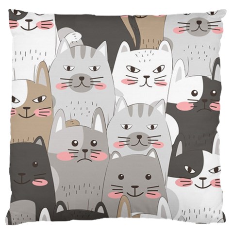Cute Cats Seamless Pattern Large Cushion Case (Two Sides) from ArtsNow.com Back