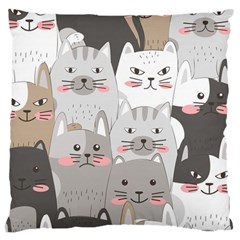Cute Cats Seamless Pattern Large Cushion Case (Two Sides) from ArtsNow.com Back