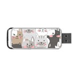 Cute Cats Seamless Pattern Portable USB Flash (One Side)