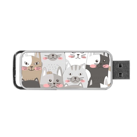 Cute Cats Seamless Pattern Portable USB Flash (Two Sides) from ArtsNow.com Front