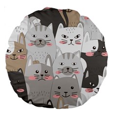 Cute Cats Seamless Pattern Large 18  Premium Round Cushions from ArtsNow.com Back