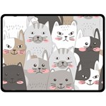 Cute Cats Seamless Pattern Two Sides Fleece Blanket (Large)