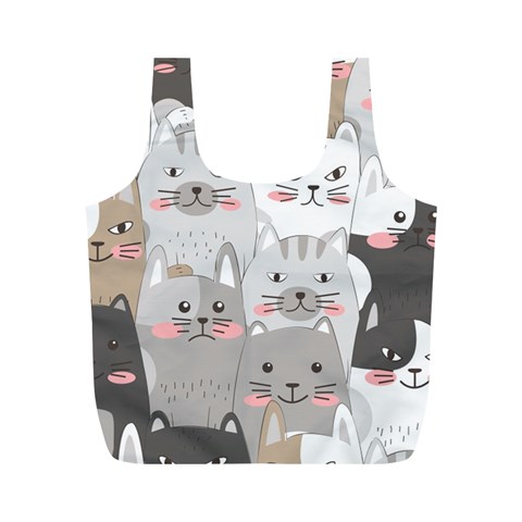 Cute Cats Seamless Pattern Full Print Recycle Bag (M) from ArtsNow.com Front