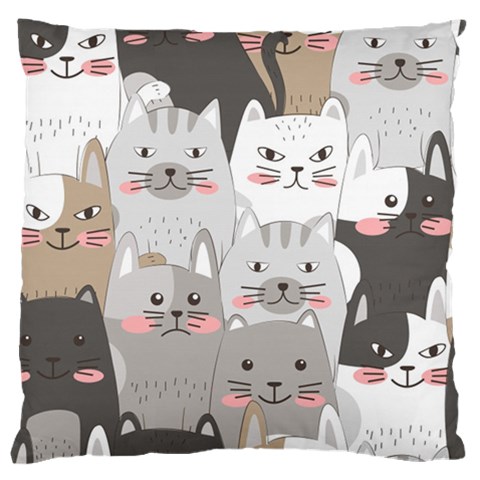 Cute Cats Seamless Pattern Standard Premium Plush Fleece Cushion Case (One Side) from ArtsNow.com Front