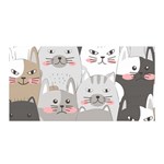 Cute Cats Seamless Pattern Satin Wrap 35  x 70 