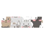 Cute Cats Seamless Pattern Oblong Satin Scarf (16  x 60 )