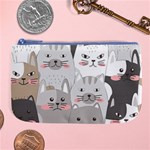 Cute Cats Seamless Pattern Large Coin Purse