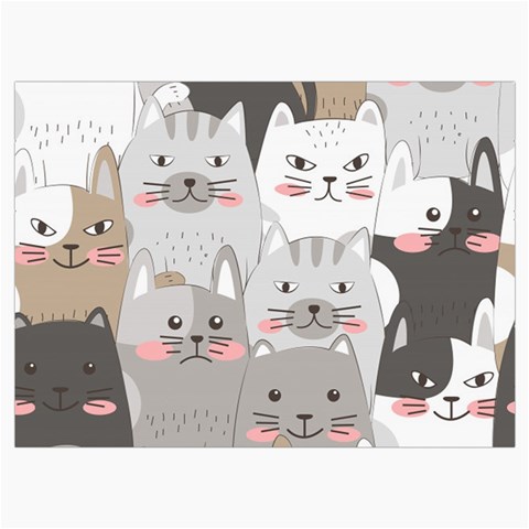 Cute Cats Seamless Pattern Roll Up Canvas Pencil Holder (L) from ArtsNow.com Front
