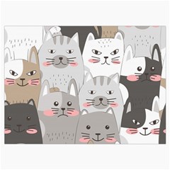 Cute Cats Seamless Pattern Roll Up Canvas Pencil Holder (L) from ArtsNow.com Front