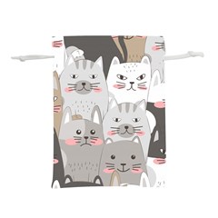 Cute Cats Seamless Pattern Lightweight Drawstring Pouch (L) from ArtsNow.com Back