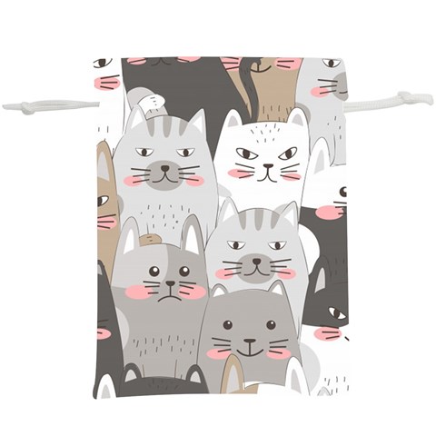 Cute Cats Seamless Pattern Lightweight Drawstring Pouch (XL) from ArtsNow.com Front