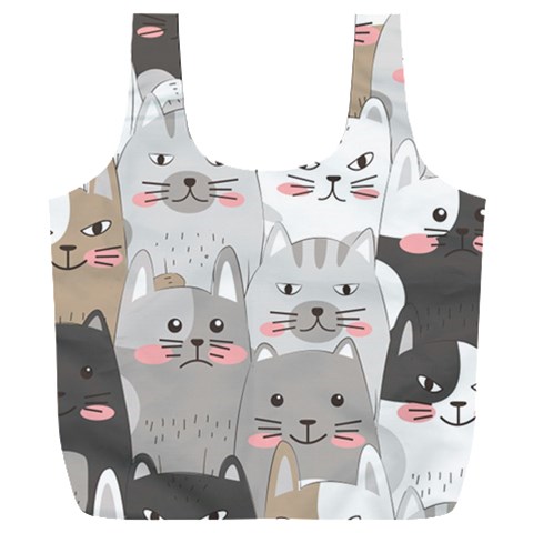 Cute Cats Seamless Pattern Full Print Recycle Bag (XXL) from ArtsNow.com Front