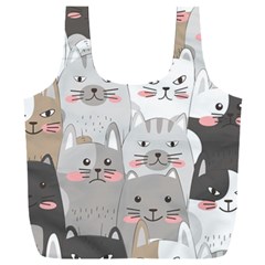 Cute Cats Seamless Pattern Full Print Recycle Bag (XXL) from ArtsNow.com Back