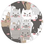 Cute Cats Seamless Pattern Round Trivet