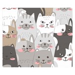 Cute Cats Seamless Pattern Premium Plush Fleece Blanket (Small)