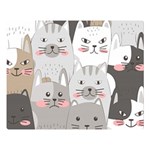 Cute Cats Seamless Pattern Premium Plush Fleece Blanket (Large)