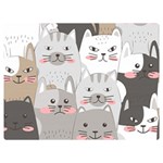 Cute Cats Seamless Pattern Two Sides Premium Plush Fleece Blanket (Extra Small)