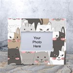 Cute Cats Seamless Pattern White Tabletop Photo Frame 4 x6 