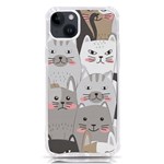 Cute Cats Seamless Pattern iPhone 14 Plus TPU UV Print Case